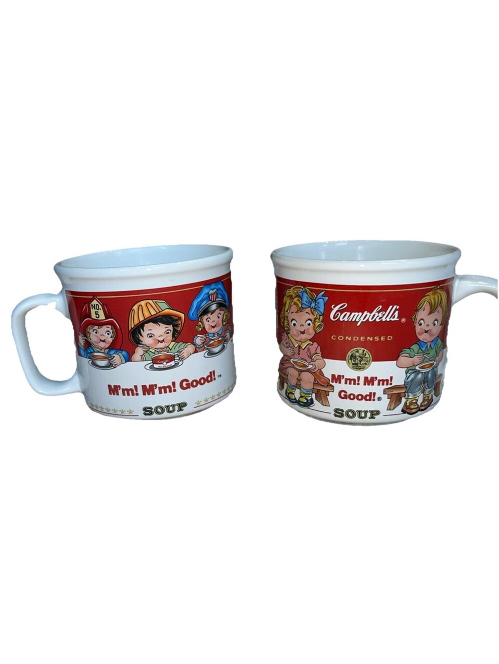 (2) 1997 14 Oz Vintage Rare Campbell’s Soup Kids Ceramic Mug M’m M’m Good Mug